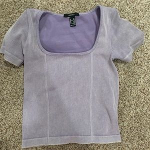 purple square neck top
